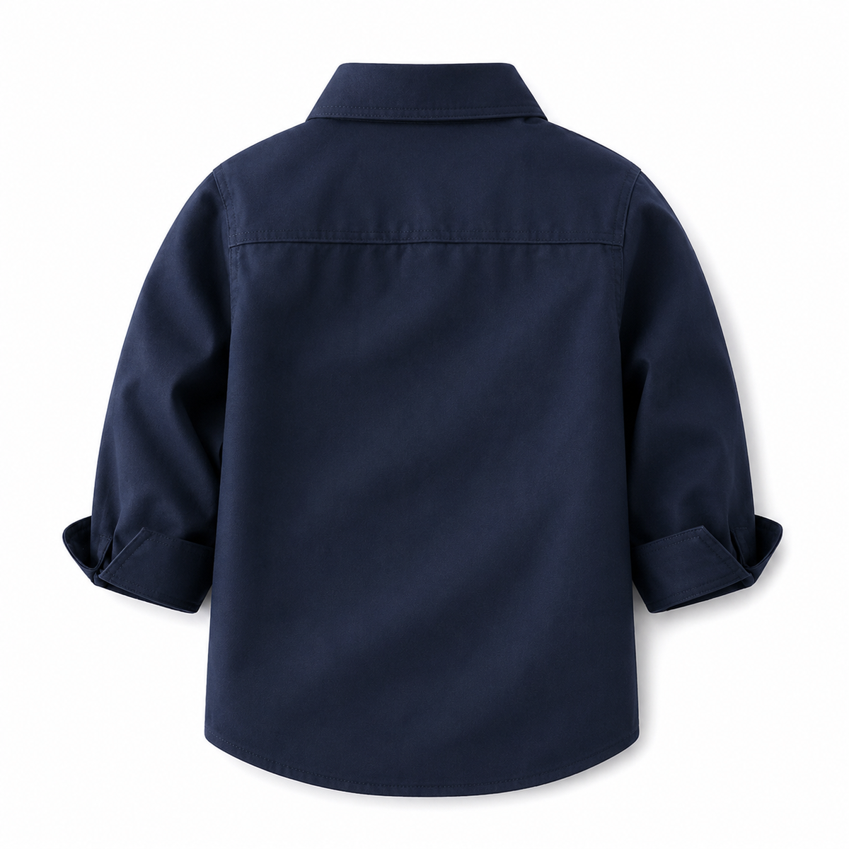 Navy Blue Cotton Button-Down Shirt for Boys