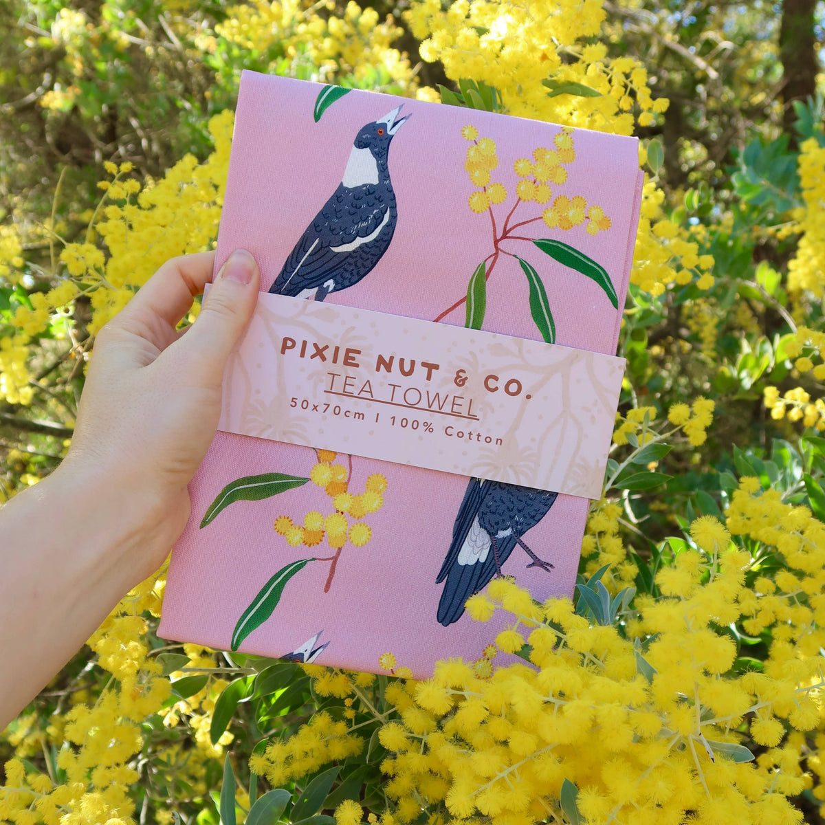 Australian Tea Towel | Magpie Wattle