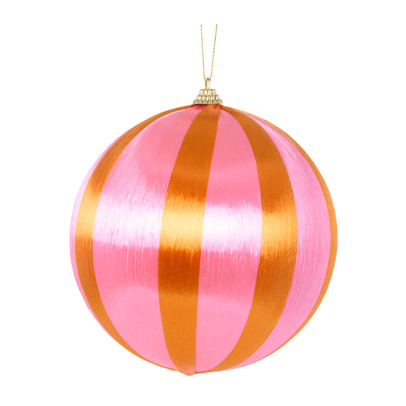 Tangerine Striped Silk Bauble | Holy & Ivy
