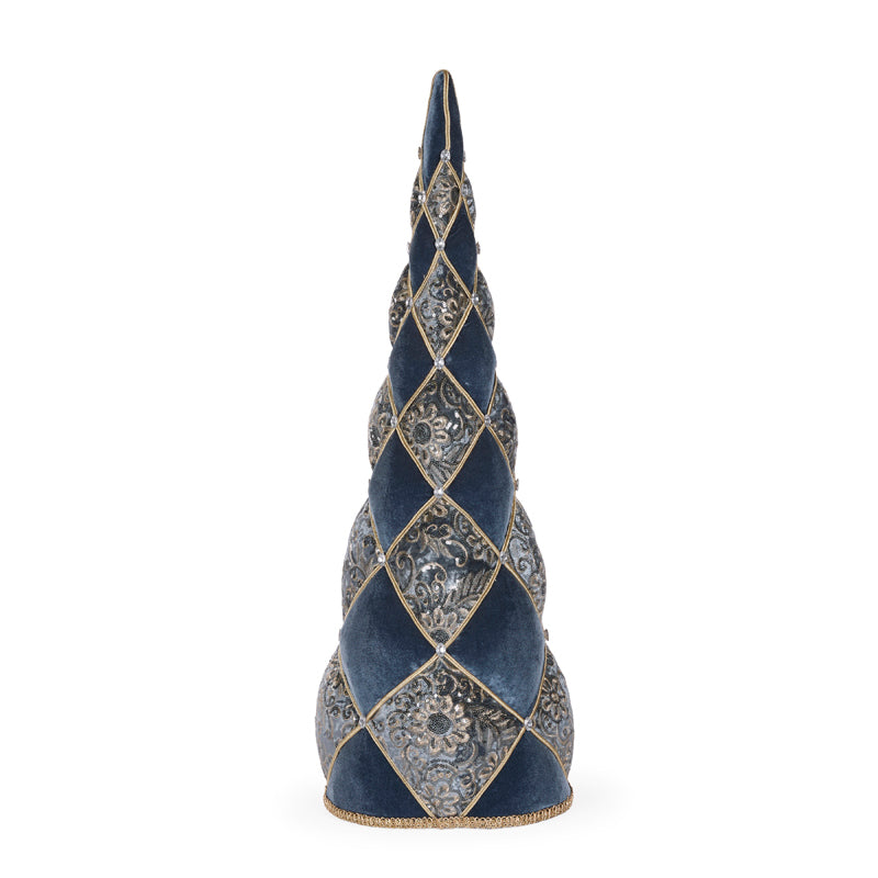 Blue Quilted Damask Tree | 57cm