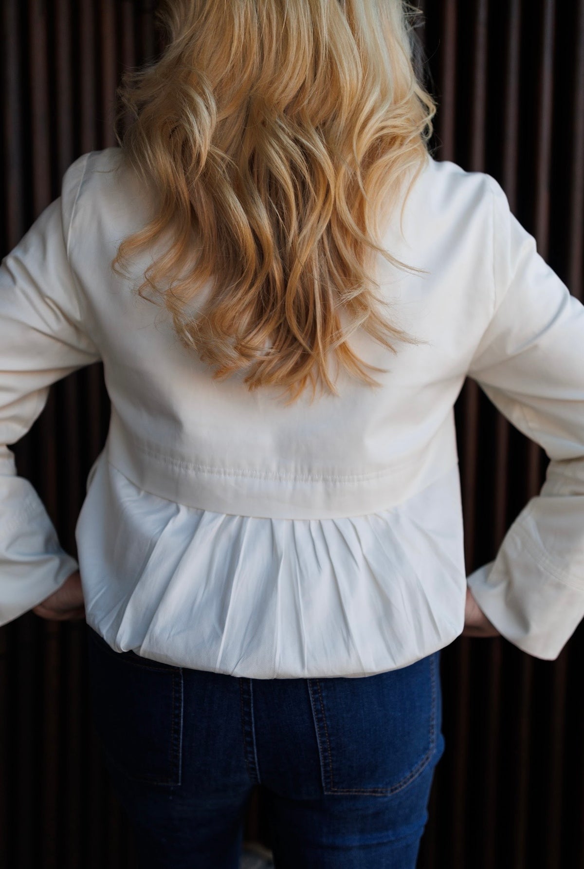 Micro Twill Bomber Jacket | Oyster | Marco Polo
