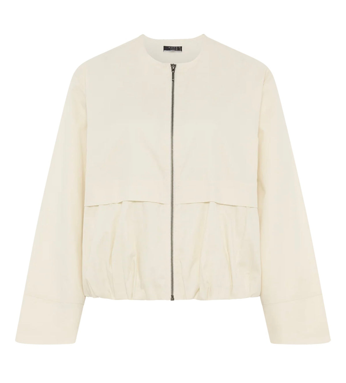 Micro Twill Bomber Jacket | Oyster | Marco Polo