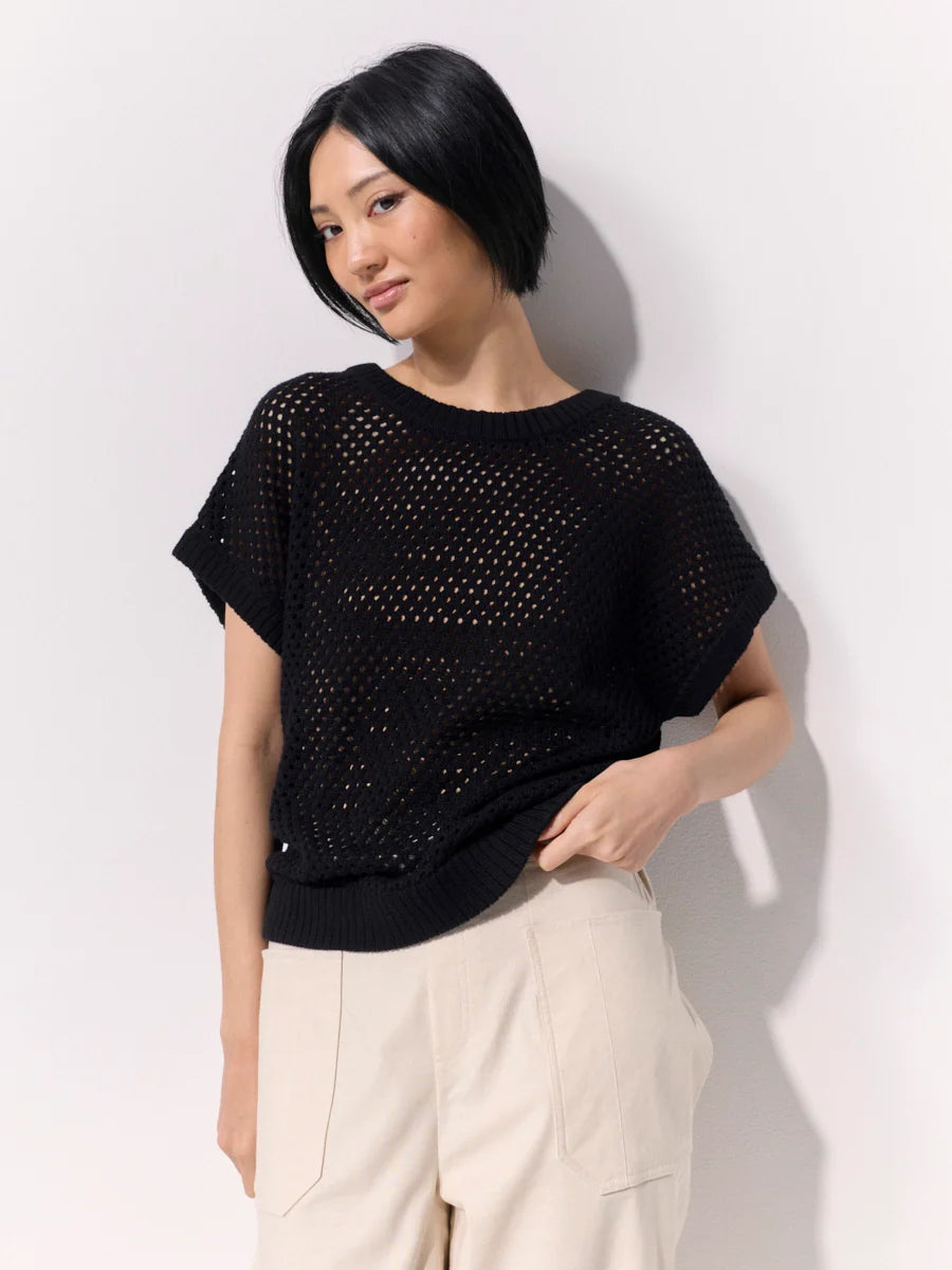 Two Way Zip Thru Knit | Black | Marco Polo