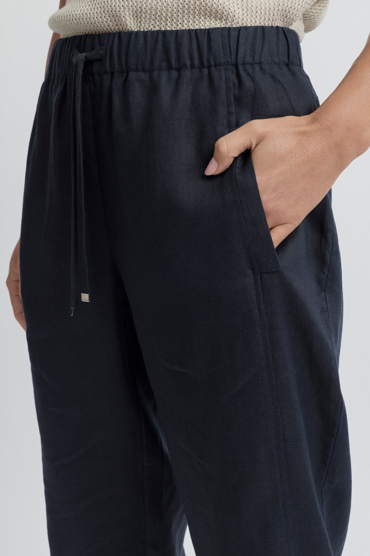 Tirari Slim Leg Linen Pant | Yarra Trail