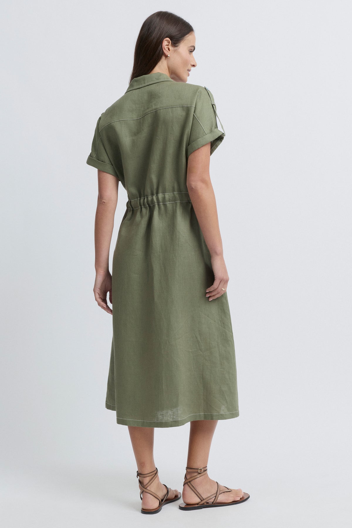 Tirari Utility Zip Front Linen Dress | Yarra Trail