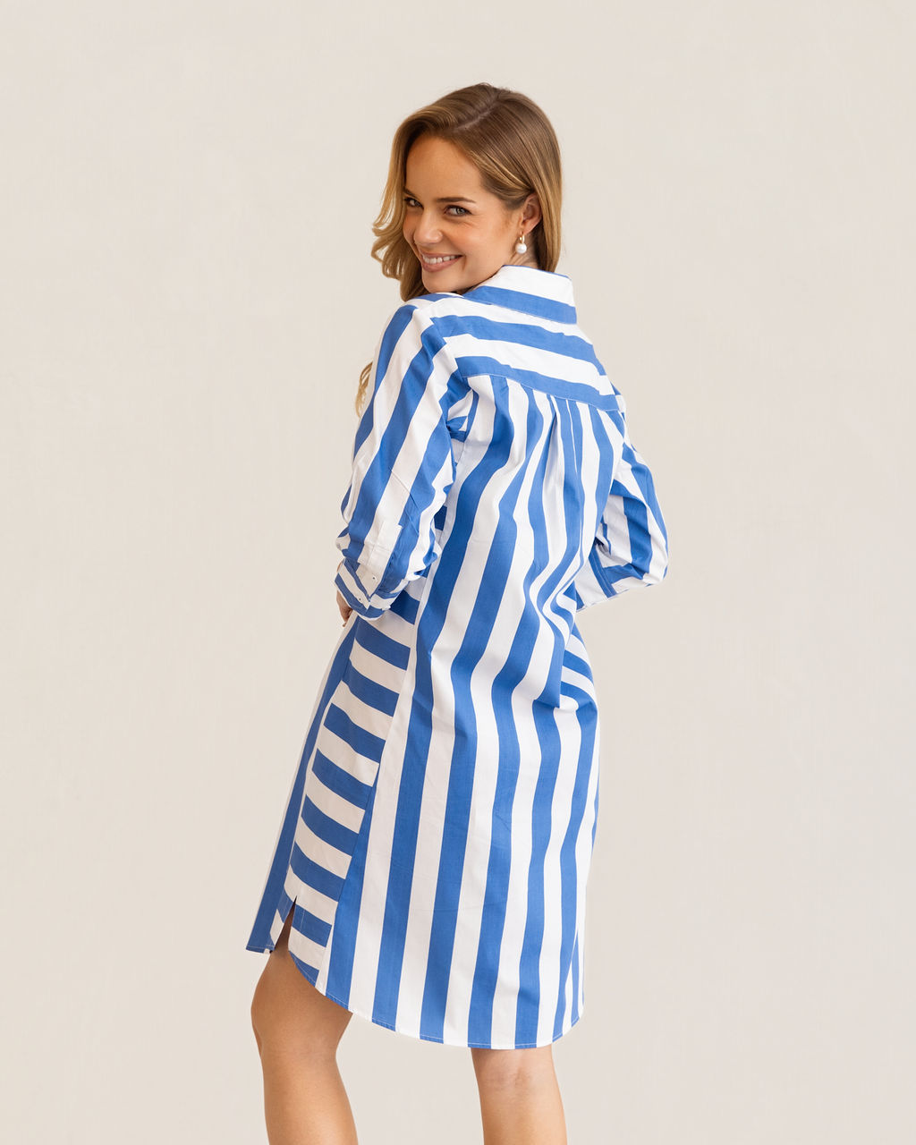 Blue Block Stripe Dress | Kaleido