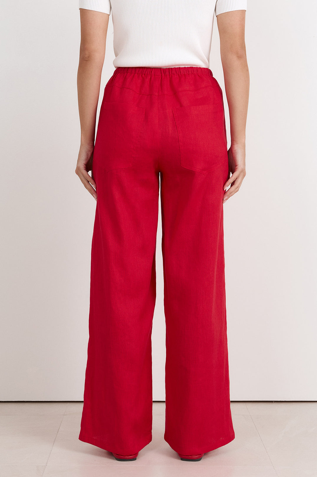 Skylar Linen Pant | Red