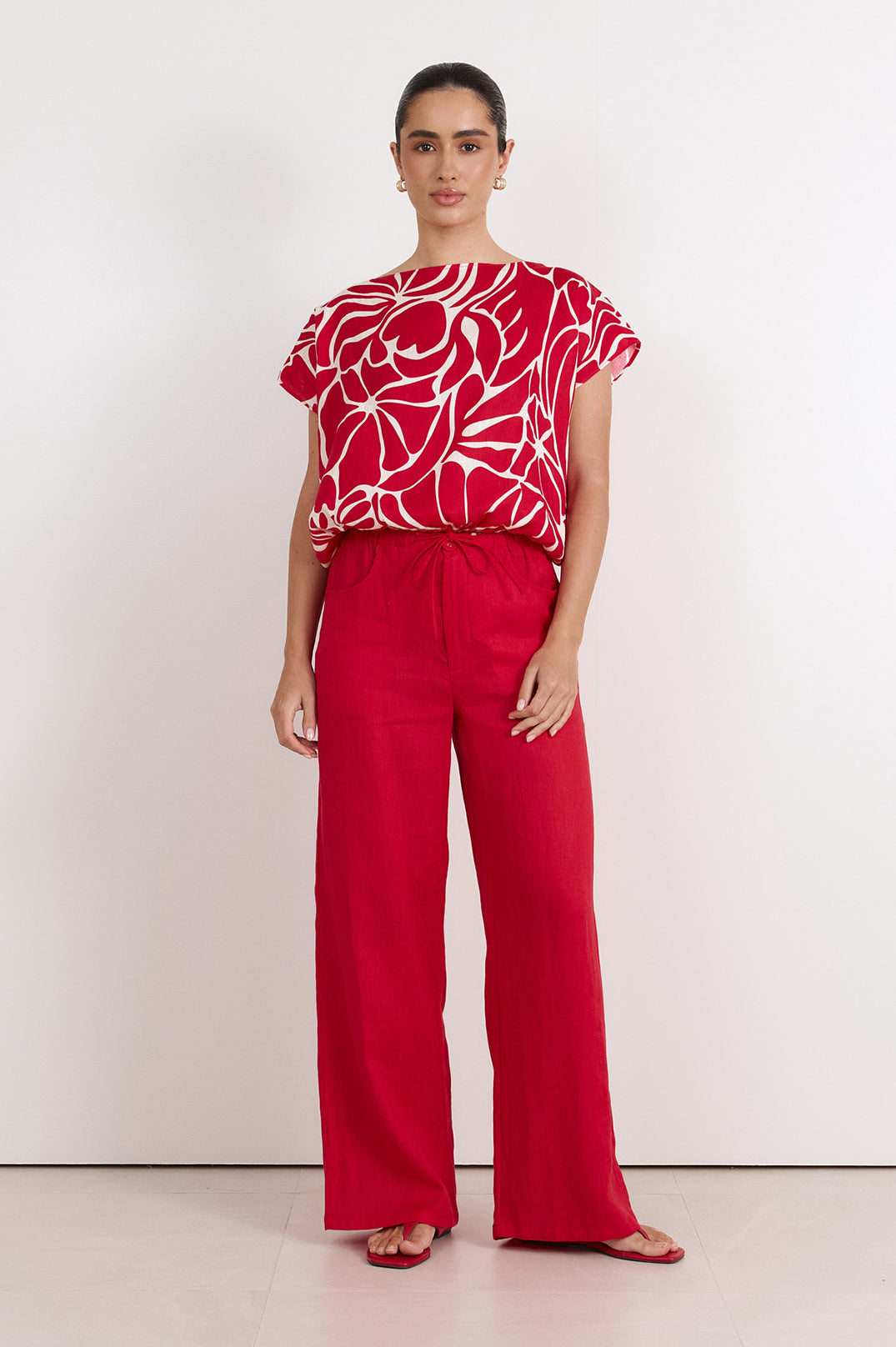 Waverly Linen Top | Java Print