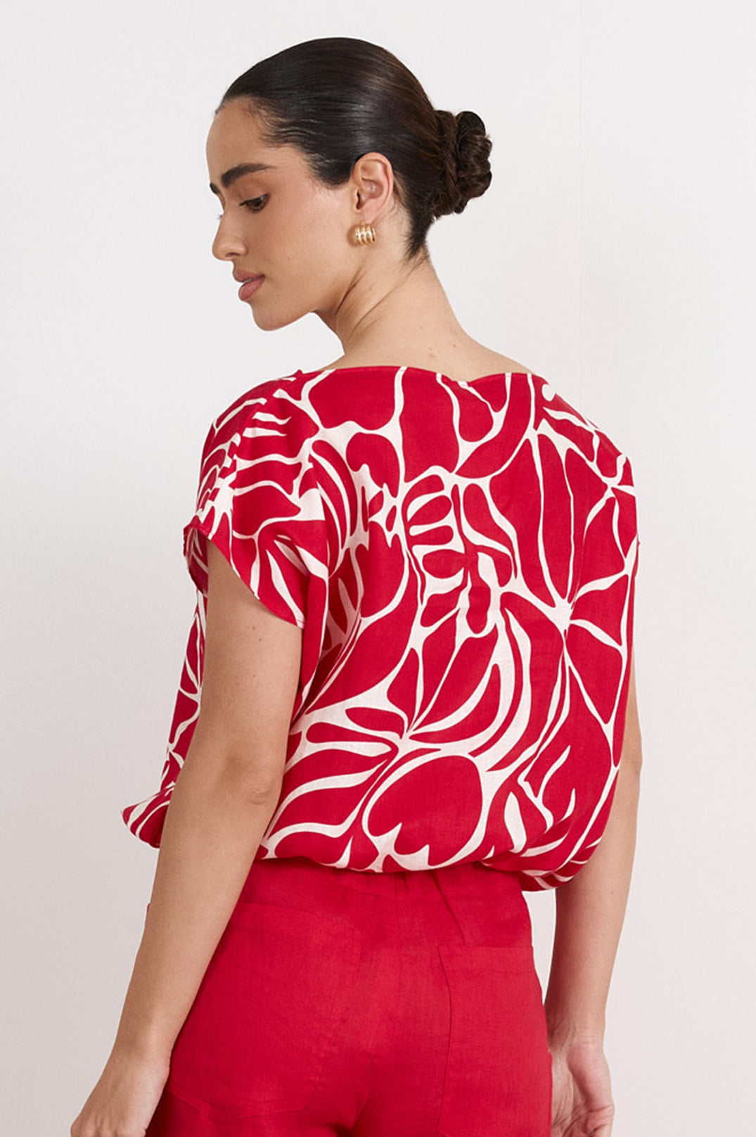 Waverly Linen Top | Java Print