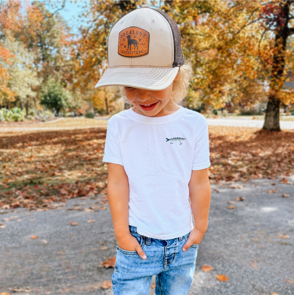 Keepin' It Reel Kids Fishing Tee | White