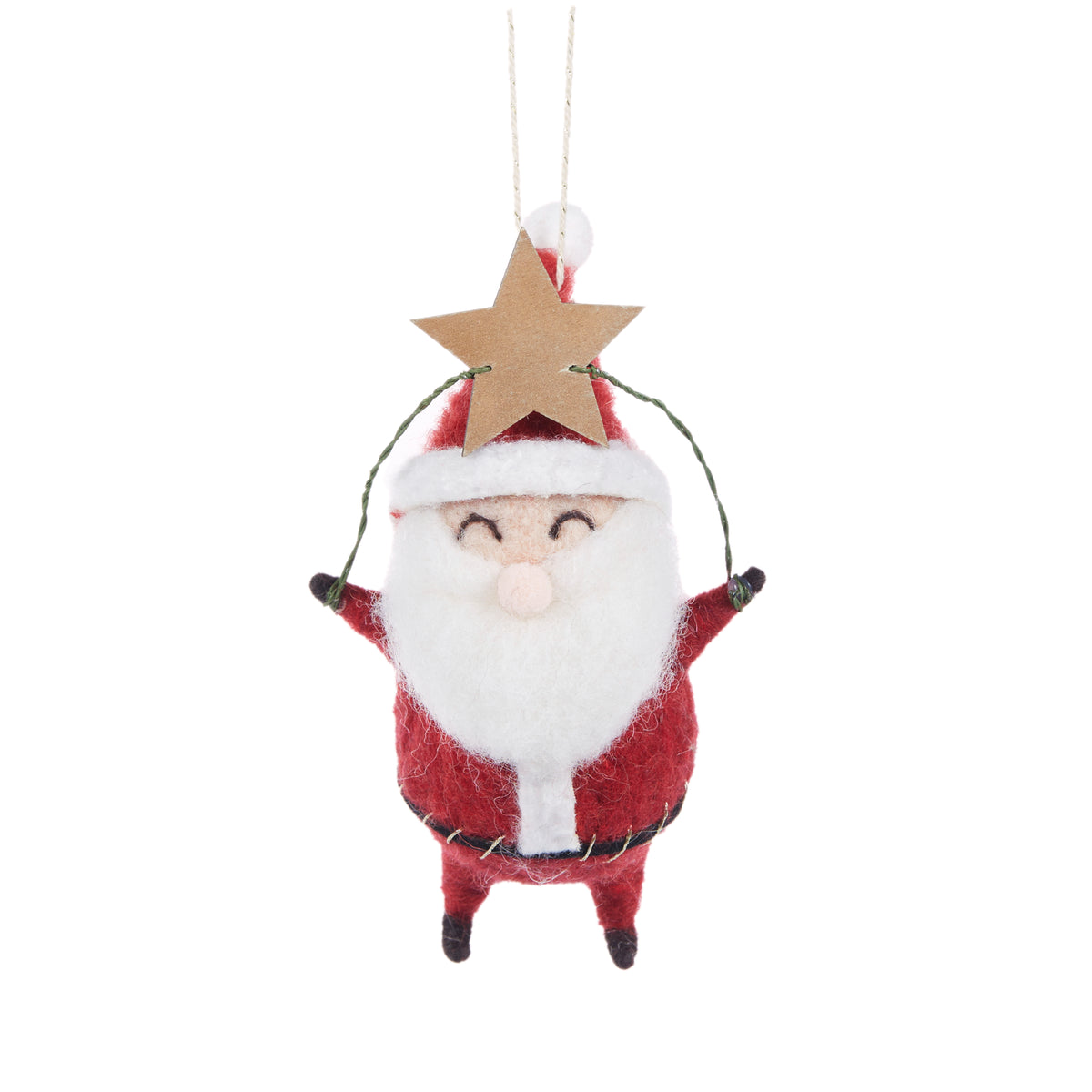 Wool Santa With Star Decoration