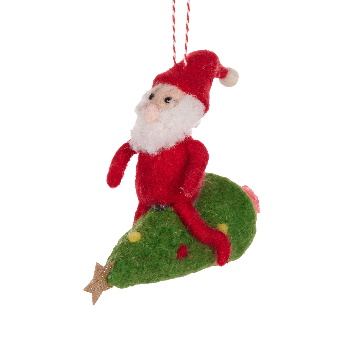 Wool Santa on Tree | Holy & Ivy
