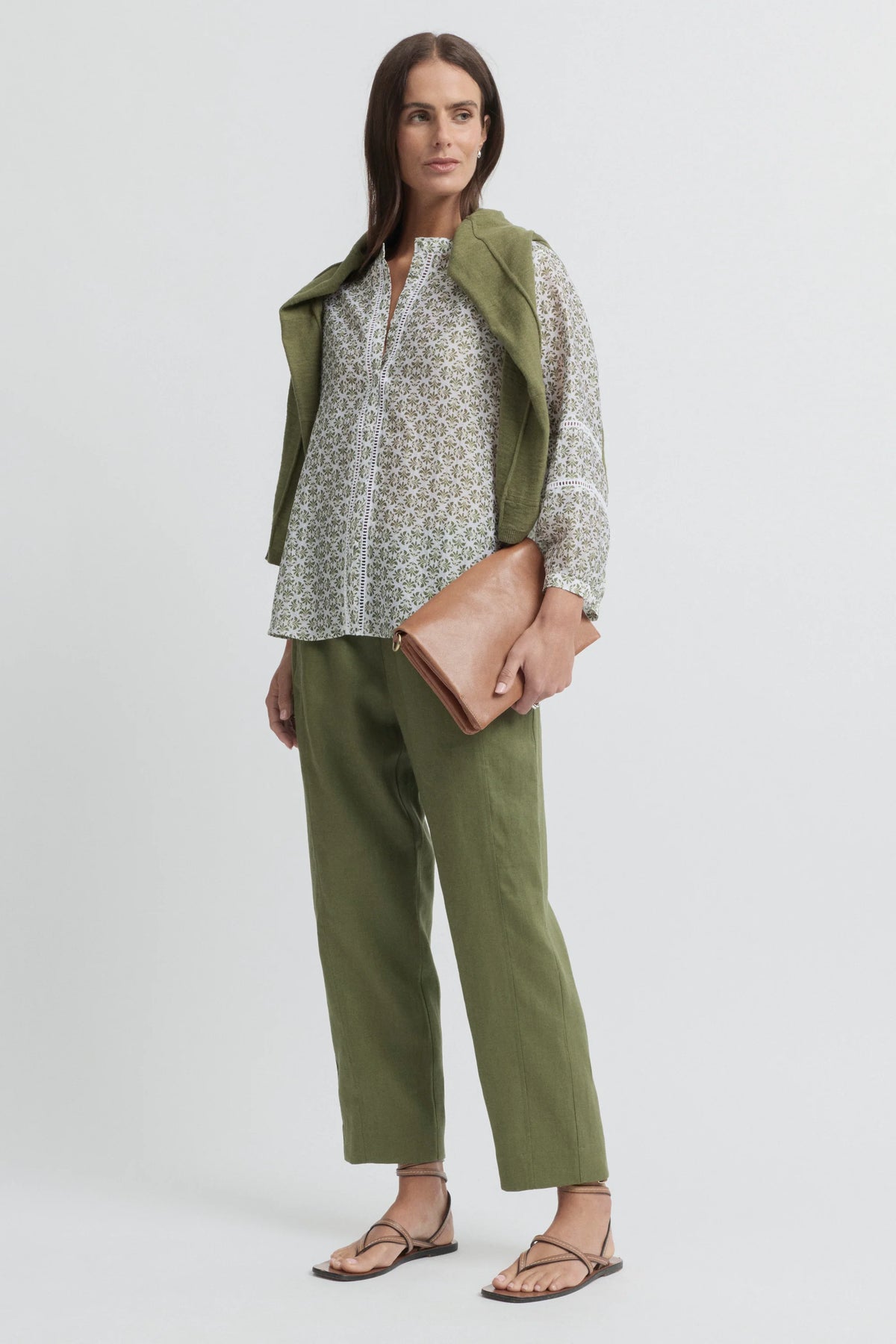 The Vine Blouse | Ecru/Lawn | Yarra Trail