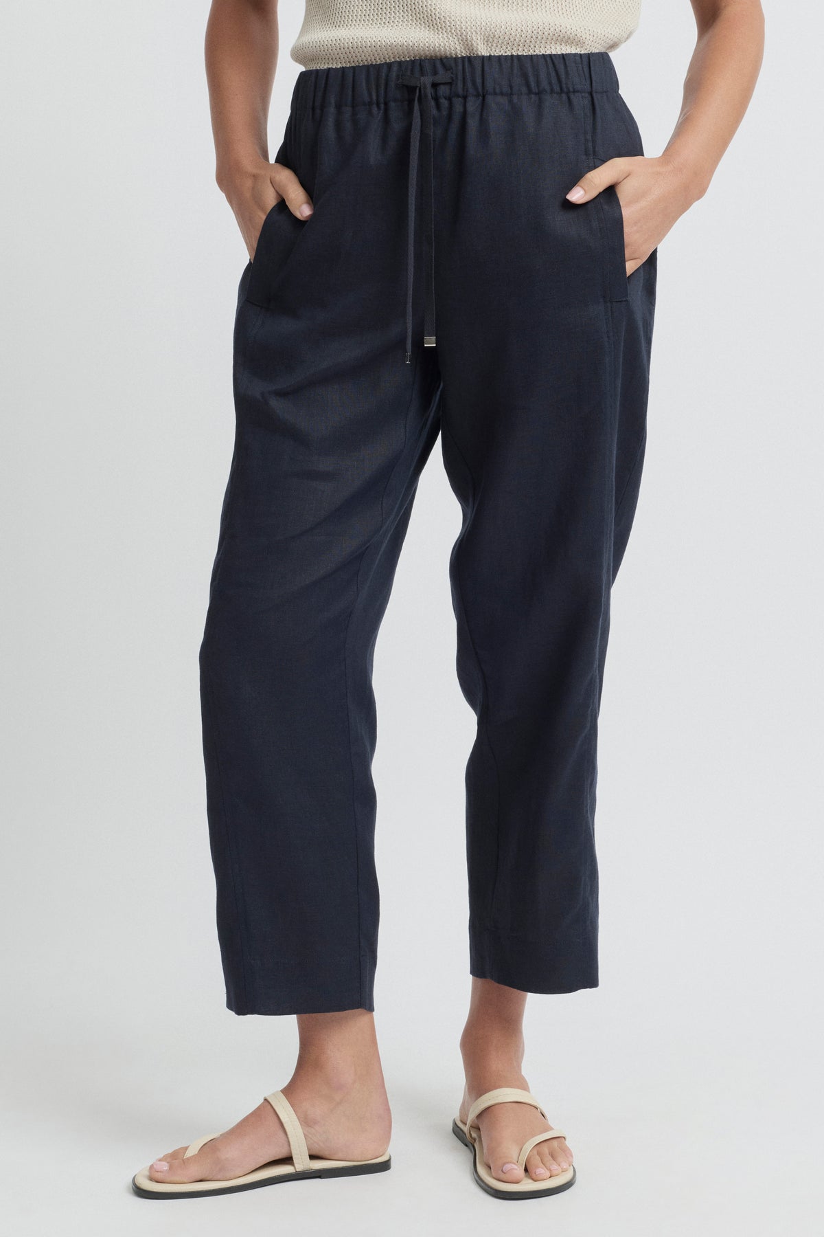 Tirari Slim Leg Linen Pant | Yarra Trail