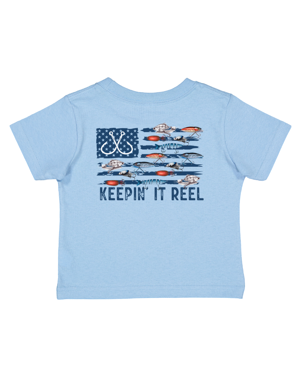 Keepin' It Reel Kids Fishing Tee | Light Blue