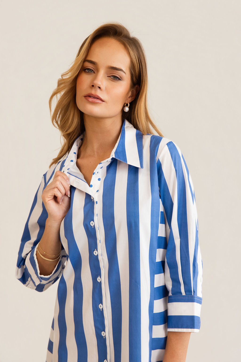 Blue Block Stripe Dress | Kaleido