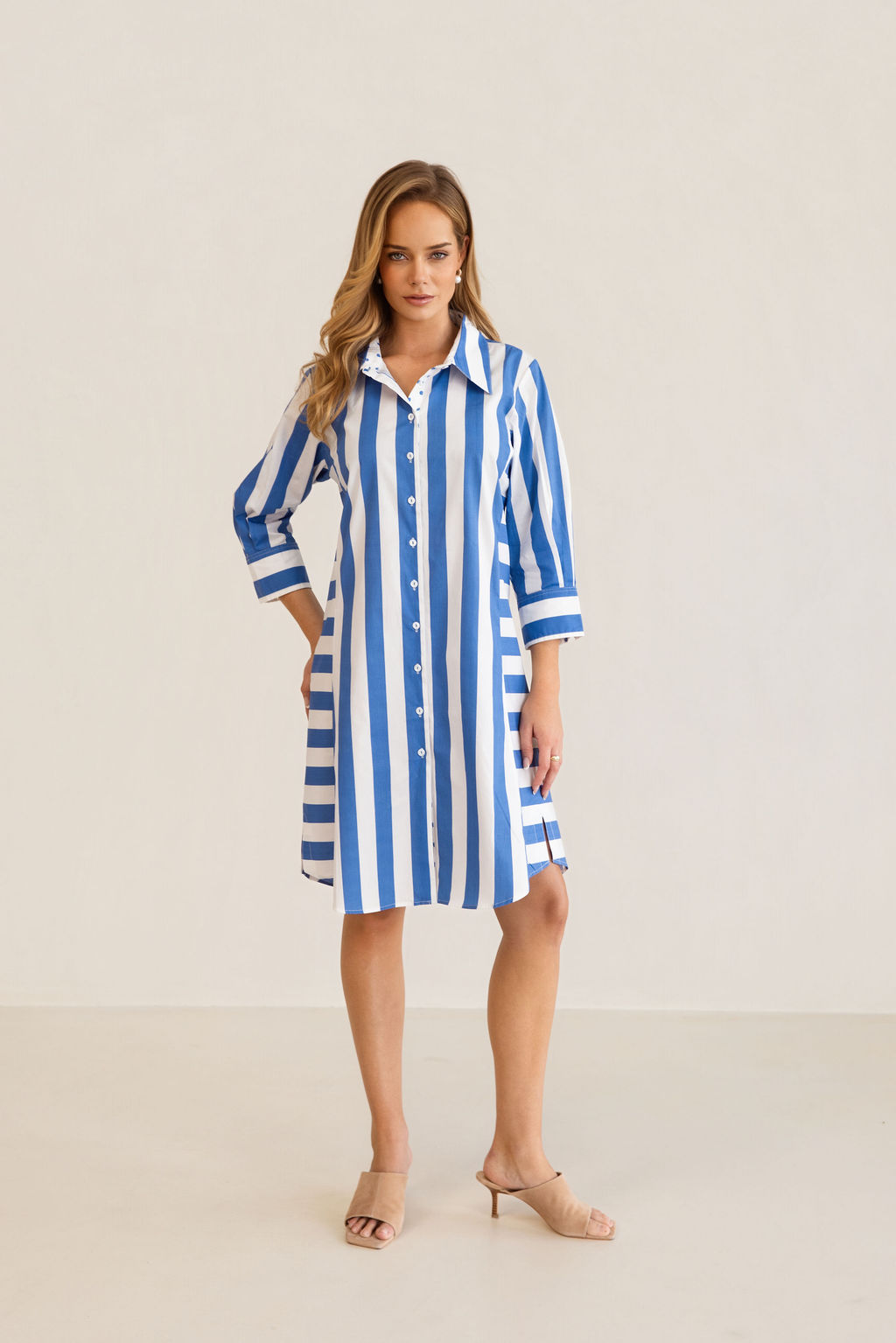 Blue Block Stripe Dress | Kaleido
