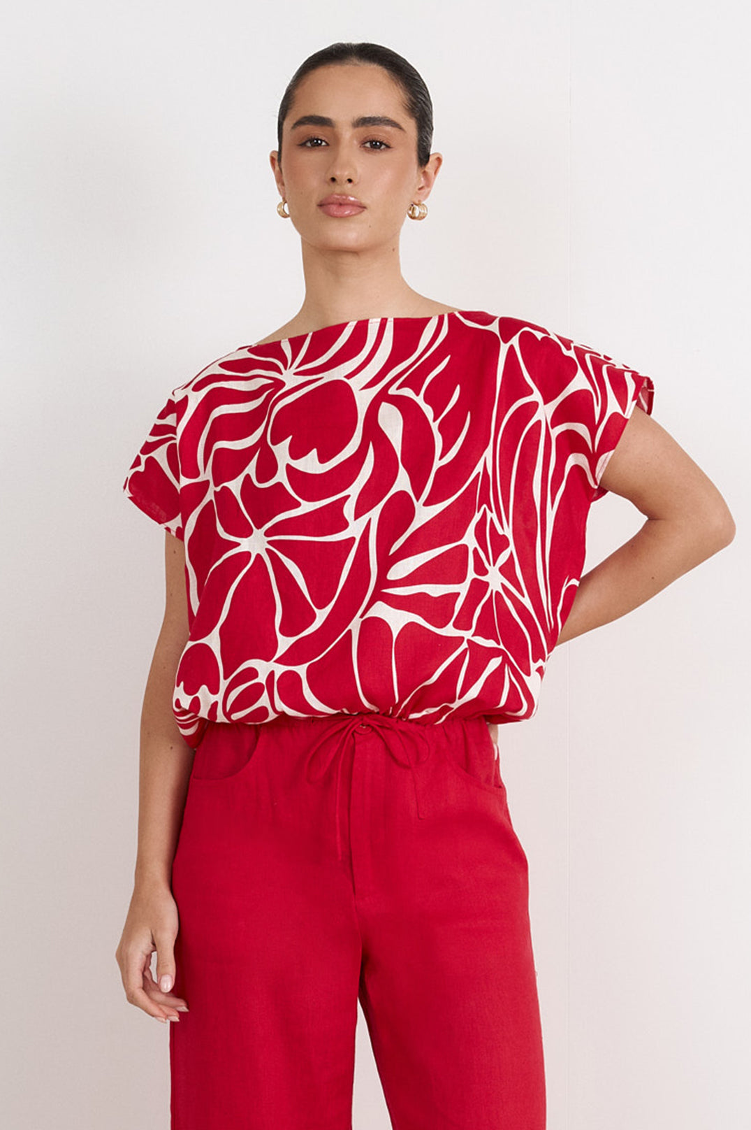 Waverly Linen Top | Java Print